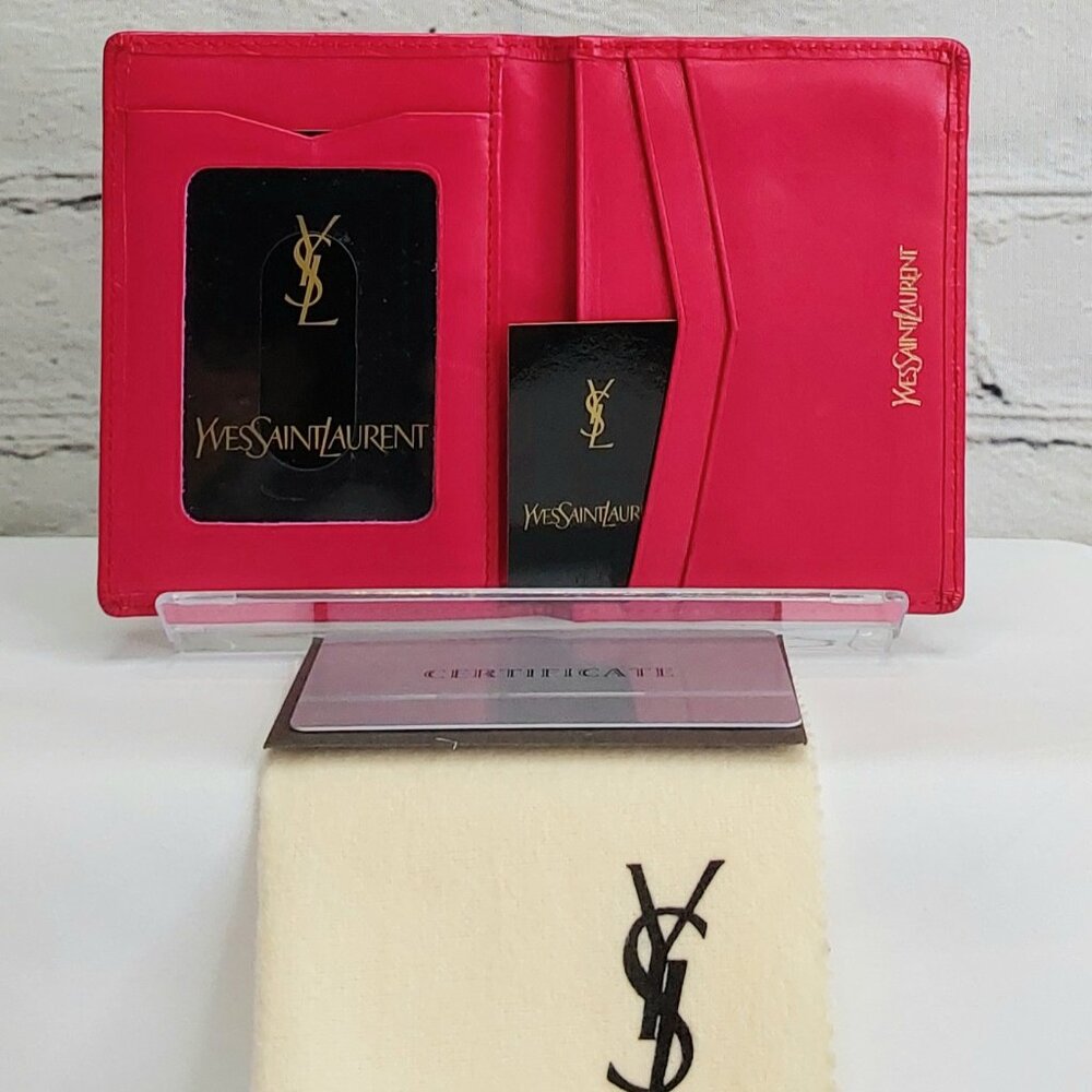 'YVES SAINT LAURENT' LEATHER EMBOSSED PROFILE CARD CASE WALLET SET •FULL INCL• - Picture 2 of 15